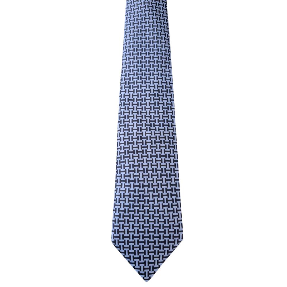 NWOT Vintage Hermès 100% Silk Men's Blue Tie With Blue H Designs